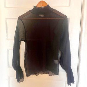 OAK + FORT Sheer Blouse, S